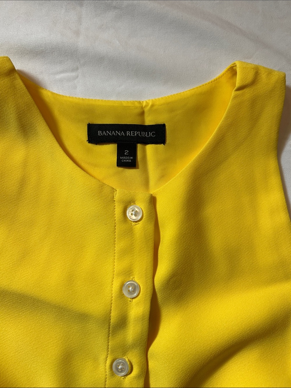 Banana Republic Bright Yellow Midi Dress with Button Front SIZE 2 - Picture 5 of 8